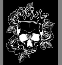 Beautiful romantic skull with crown and elegant Vector Image