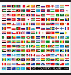 World flags all color isolated Royalty Free Vector Image