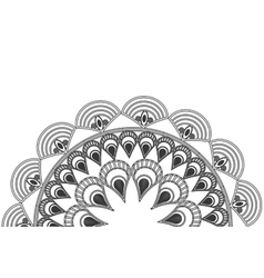 Circular decorative line half mandala icon Vector Image