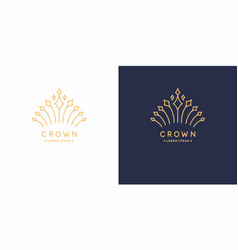 Original linear image crown isolated Royalty Free Vector