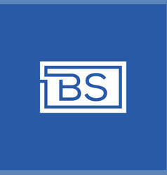 Creative initial letter bs square logo design Vector Image