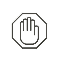 Adblock or red stop sign with hand icon Royalty Free Vector