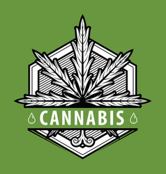 Cannabis leaf medical logo Royalty Free Vector Image