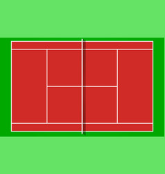 Tennis court grass cover field top view Royalty Free Vector