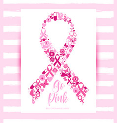 Breast cancer ribbon Royalty Free Vector Image