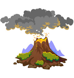 A Set Volcanoes Varying Degrees Eruption Vector Image