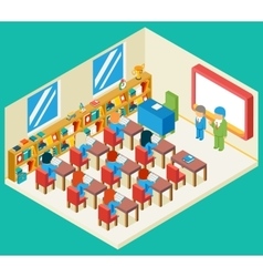 School education isometric 3d set royalty free vector image