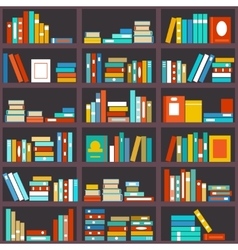 Wooden bookshelves with books Royalty Free Vector Image