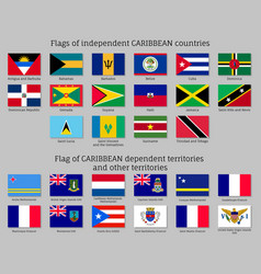 Flags independent caribbean countries Royalty Free Vector