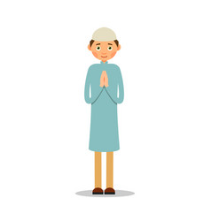 Muslim prayer muslim islamic man stand and pray Vector Image