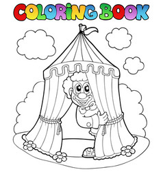 Coloring book with happy clown 3 Royalty Free Vector Image