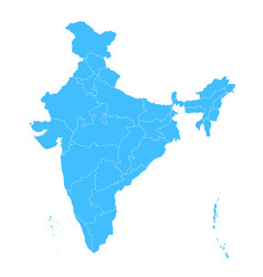 Detailed map of india asia with all states and Vector Image