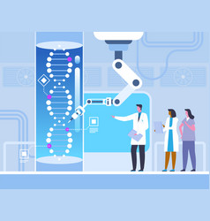 Genetic engineering flat banner template Vector Image