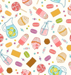 Sweet desserts seamless pattern Royalty Free Vector Image