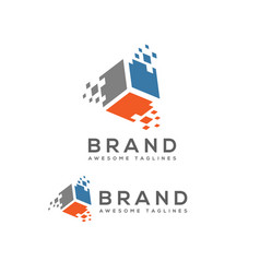 Gold r abstract square logo Royalty Free Vector Image
