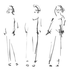 fashion models sketches vector images over 10 000 sketches models
