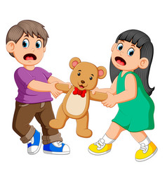 Brave children characters confronting hooligans Vector Image