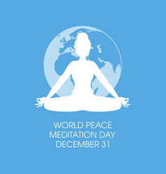 World peace meditation day poster Royalty Free Vector Image