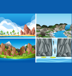 Isolated nature waterfall landscape Royalty Free Vector