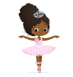 Cute African Princess Girl Ballerina Dance Vector Image