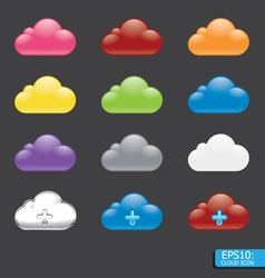 Cloud color arrow graph Royalty Free Vector Image