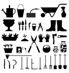 Garden tools box isolated Royalty Free Vector Image