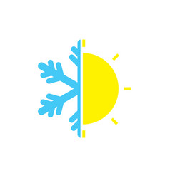 Hot and cold sun and snowflake icons Royalty Free Vector