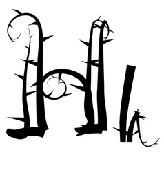 Spiky alphabet lowercase letters Royalty Free Vector Image