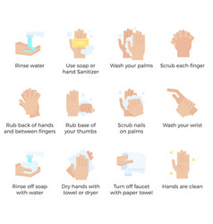 Hand washing steps infographic hand washing icon Vector Image