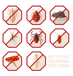 Pest and insect control icons set Royalty Free Vector Image