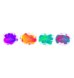 Set 4 abstract modern graphic liquid elements Vector Image