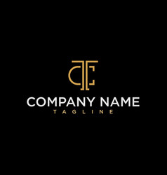 Letter ct or tc luxury initial square logo design Vector Image