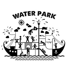 Aqua park flat Royalty Free Vector Image - VectorStock