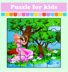 Puzzle game for kids candy land with waffle Vector Image