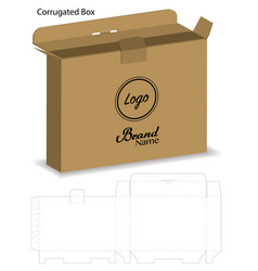 Box packaging die cut template design 3d mock-up Vector Image