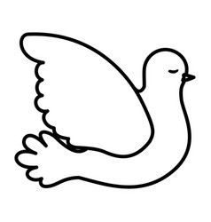 Pigeon peace side view on dotted silhouette Vector Image