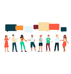 Many ordinary people crowd talking communication vector image