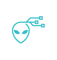 Tech alien logo design alien design template Vector Image