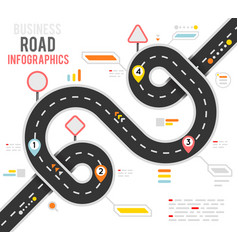 Road journey infographic trip directional map Vector Image