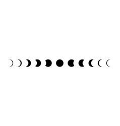 Lunar moon phases cycle all 28 shapes for each Vector Image