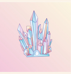 Blue crystal cartoon cute quartz Royalty Free Vector Image