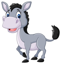 Cute baby donkey cartoon Royalty Free Vector Image