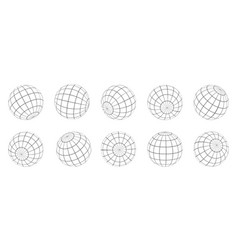 Set of 3d abstract globe icons Royalty Free Vector Image