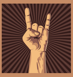 Hand in rock n roll sign Royalty Free Vector Image