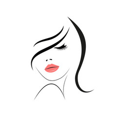 Young beautiful woman portrait sketch Royalty Free Vector