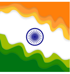 Indian independence day background with waves Vector Image