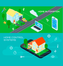 Smart home automation isometric infographic poster