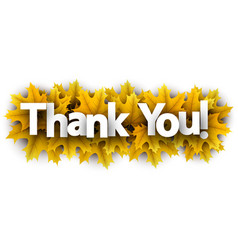 Autumn thank you sign with orange maple leaves Vector Image