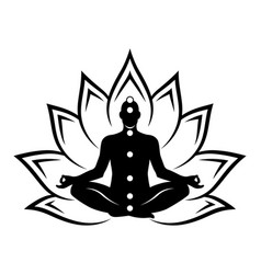 Human body with chakra meditationcontour Vector Image