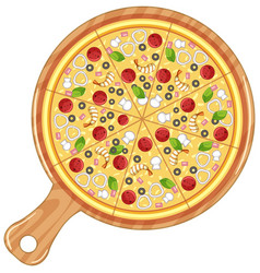 A boy eating italian pizza Royalty Free Vector Image